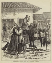 The War in Servia, Mourning for the Dead, a Street Scene at Belgrade